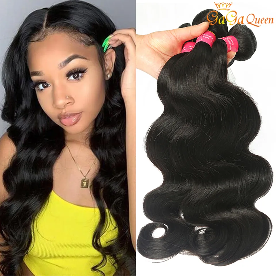 Peruvian Virgin Hair Bundles 4pcs / Lot Obehandlat Human Hair Weaves Peruan Body Wave Virgin Hair Wefts Natural Black