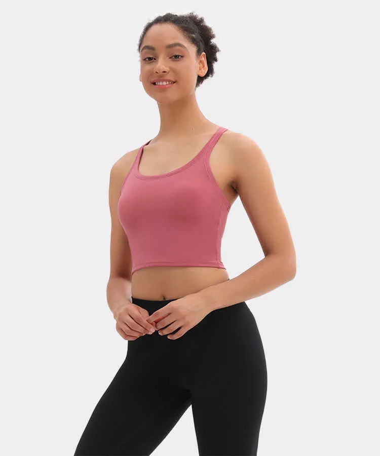 Womens U Back Yoga Longline Sports Bra Tank For Bodybuilding, Running, And  Fitness Workouts All Match Push Up Tank Crop Top From Luyogasports, $19.16