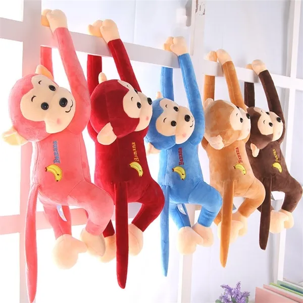 Monkey Stuffed Animal Monkey Toy Long Arm Tail Monkey Doll Soft Plush Toy Appease Toys Home Decoration Curtains Hanging Doll Q0727