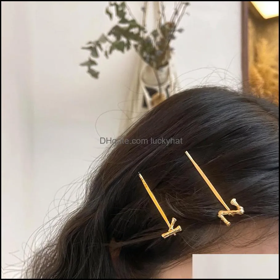 Woman Letter Hairpins Girls Metal Hairpins Women Hair Accessories Hairgrip Girls Barrettes Headwear Ornaments