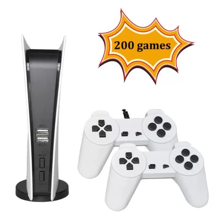 TV Oyun Konsolu 8 Bit Oyun Kutusu ile 200 Klasik Juegos AV Çıkışı GS5 Retro Video Mini Oyunları Istasyonu Çift Kablolu Kontrol Cihazı Y11195 50% off