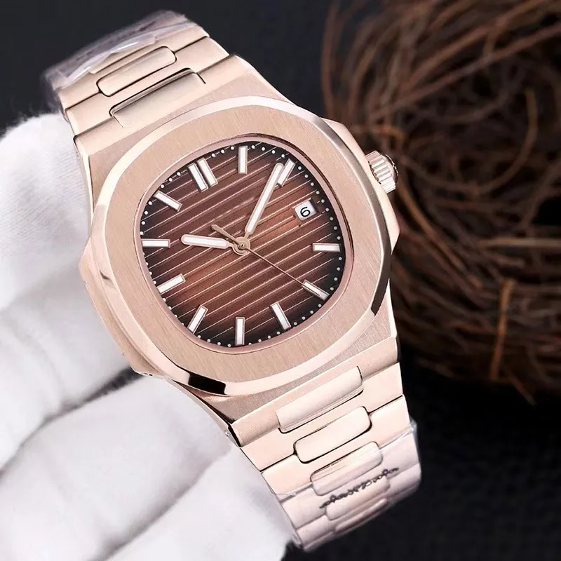 Men s Automatic Mechanical Watch Rose Gold Stainless Steel Waterproof Wristwatch with Day Date Function