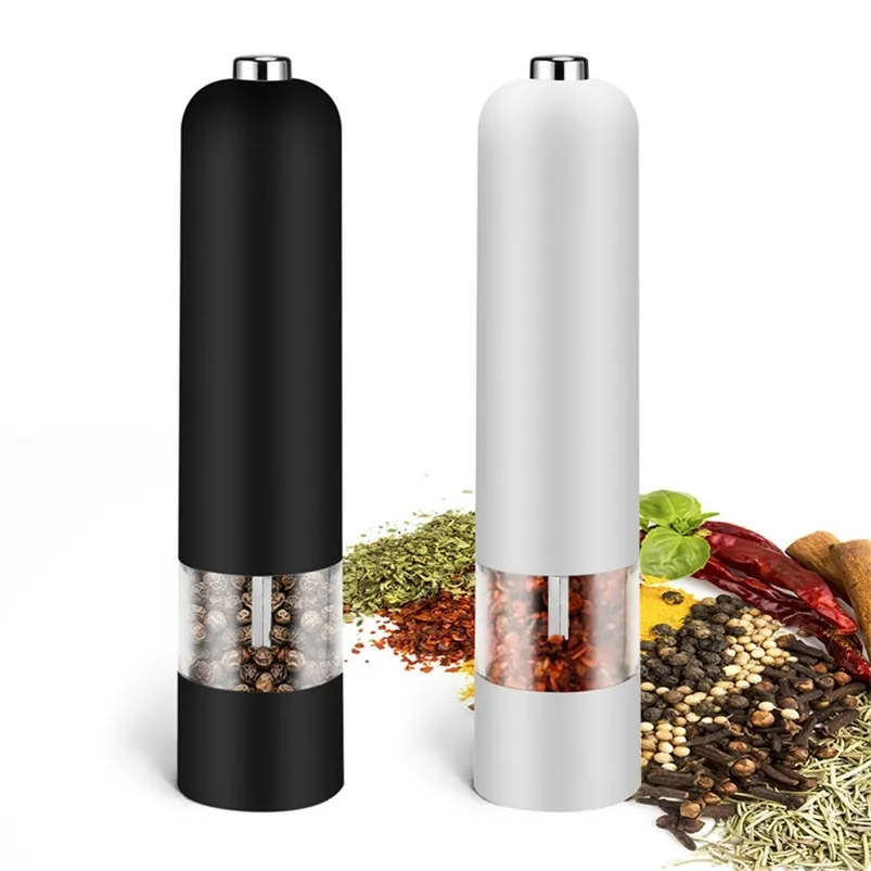 Stainless Steel Electric Seasoning Grinder Pepper Salt & Mill Kitchen Tools Accessories for Cooking 210611