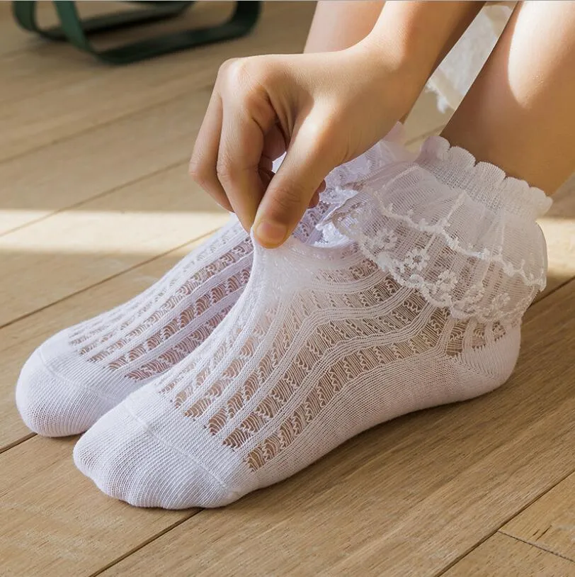 New Summer Baby Girls Kids Mesh Socks Fashion Lace Ruffle Frilly Flower  Cotton Short Sock Breathable Princess Baby Girls Socks From Wenjingcomeon,  $1.04