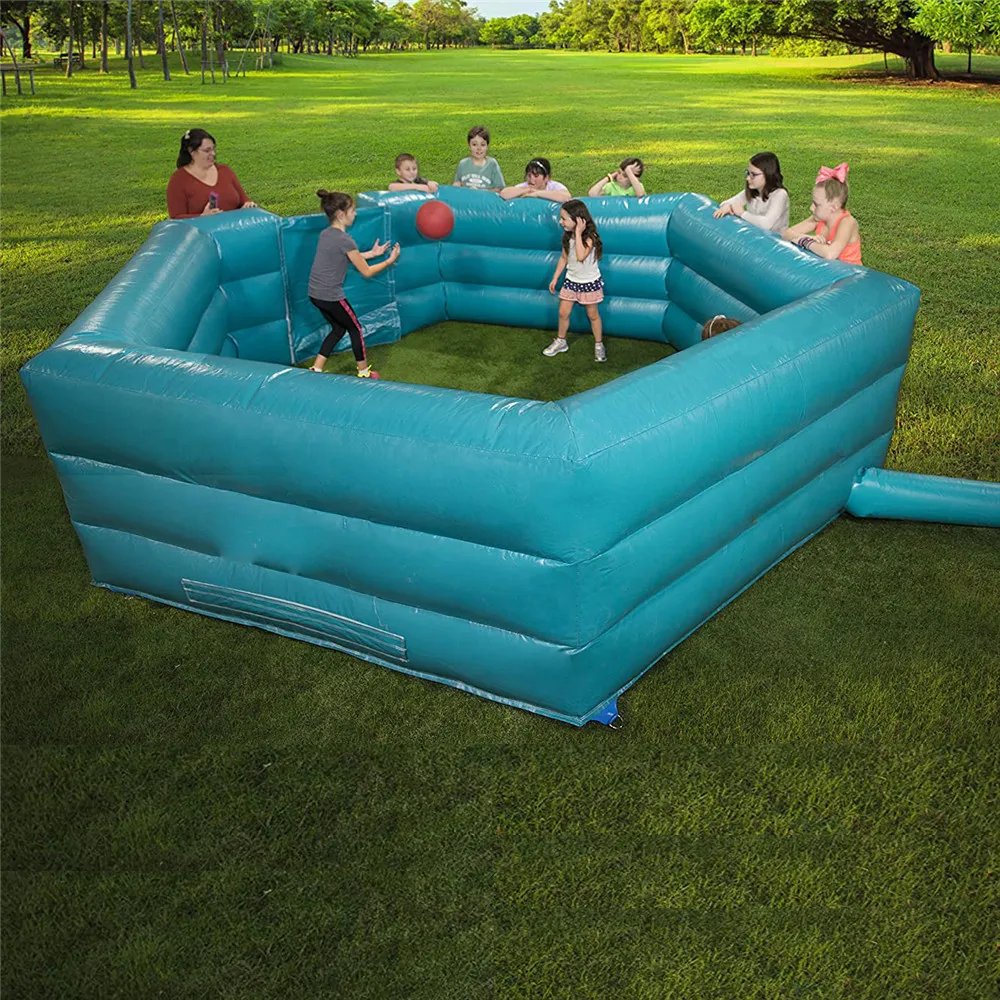 Customized Outdoor Games PVC Inflatable Gaga Ball Pit Gagaball Kickball Court Come with Electric Air Blower for Outdoor Family School Sport Party Activity