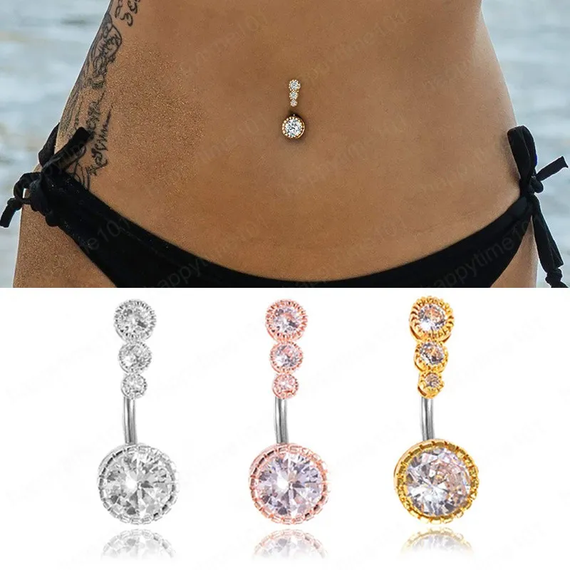 14G Cute Belly Button Rings Four CZ Gems Belly Rings – OUFER BODY JEWELRY