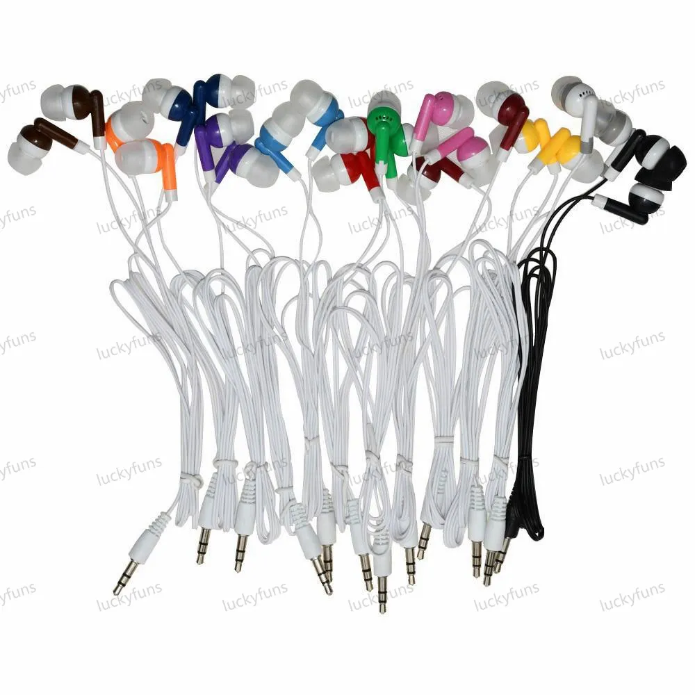 Low Cost Earbuds Wholesale Disposable Earphones Headphones for Theatre Museum School library,Hotel,Hospital Gift 12 Colors