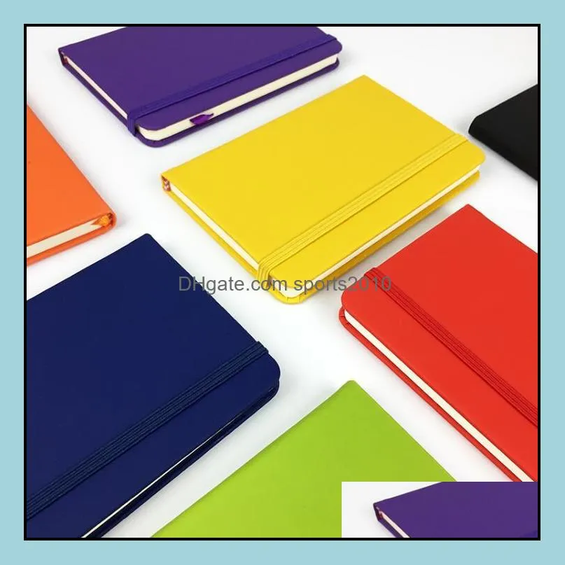 Wholesale! Hardcover Notebook A5 College Ruled Thick Classic Writing Notebook PU Leather with Pocket Elastic Closure Banded Diary Book