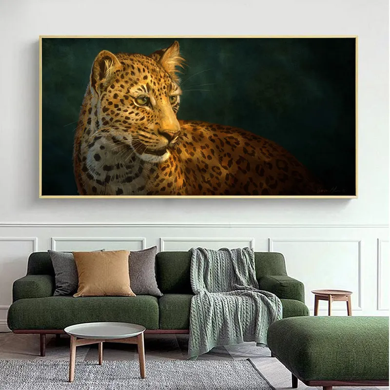 Leopard Animal Wall Pictures para sala de estar Pintura de lona moderna decoração home quarto posters e impressões sem moldura