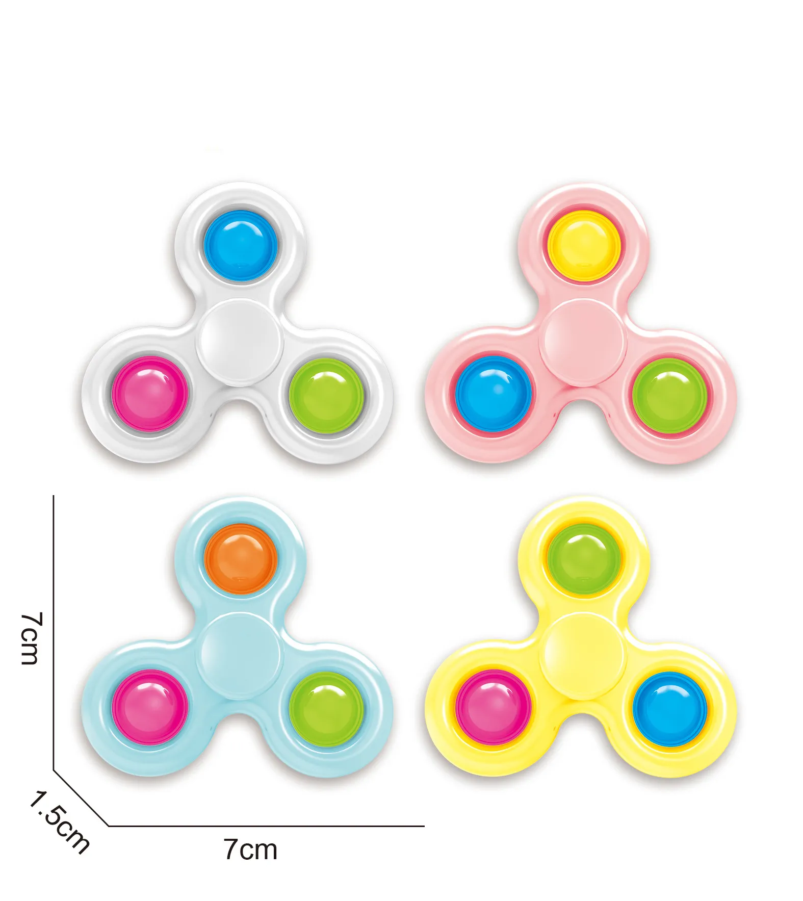 Décompression couleur unie tri-face fidget jouet anti-stress loisirs