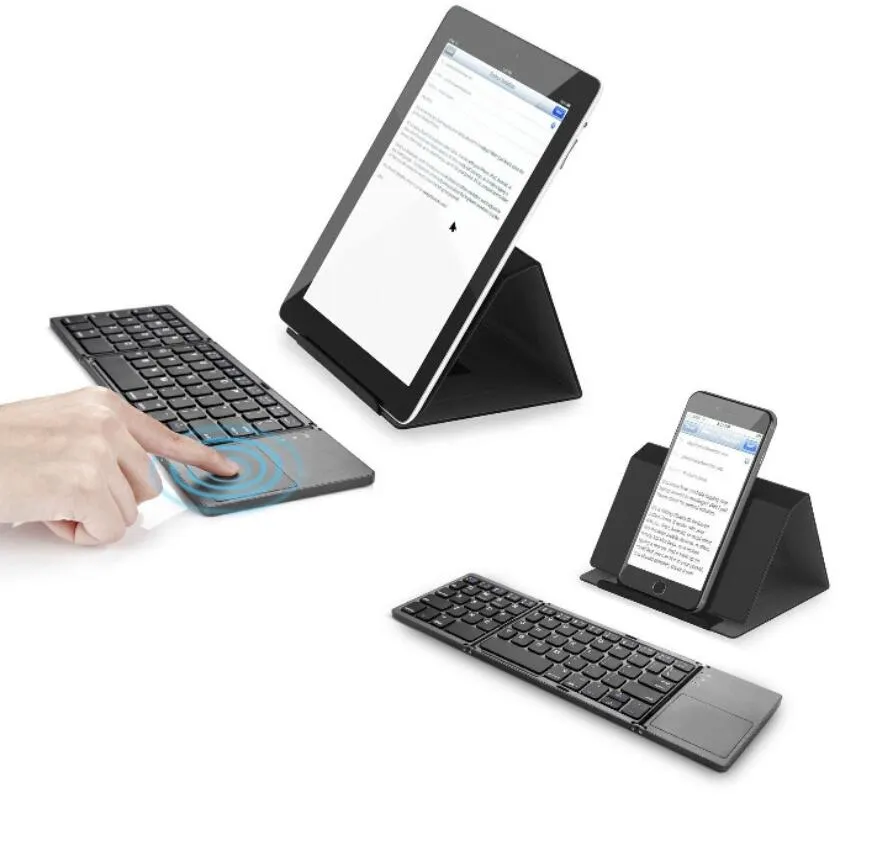 Mini clavier Bluetooth pliable pavé tactile clavier sans fil pliable pour Windows Android IOS13 tablette ipad téléphone B033