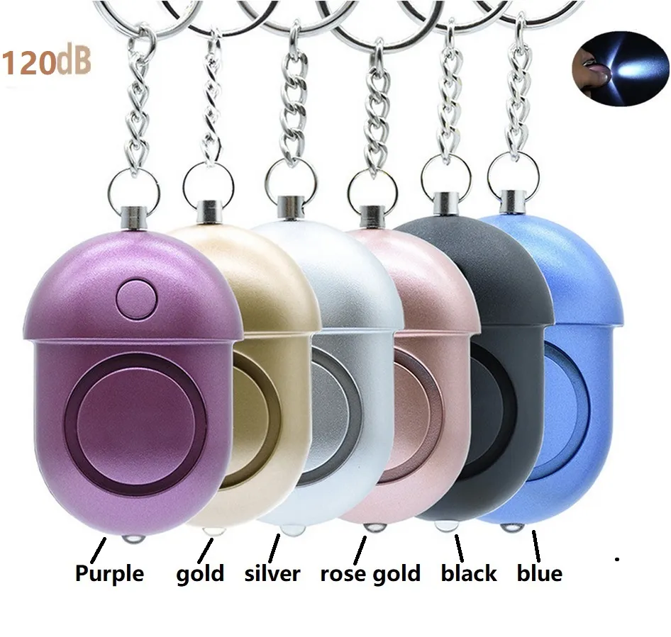 120DB Safe Personal Alarm For Women old people children Siren Song Safesound Keychain with LED Light Keychain Self Defense