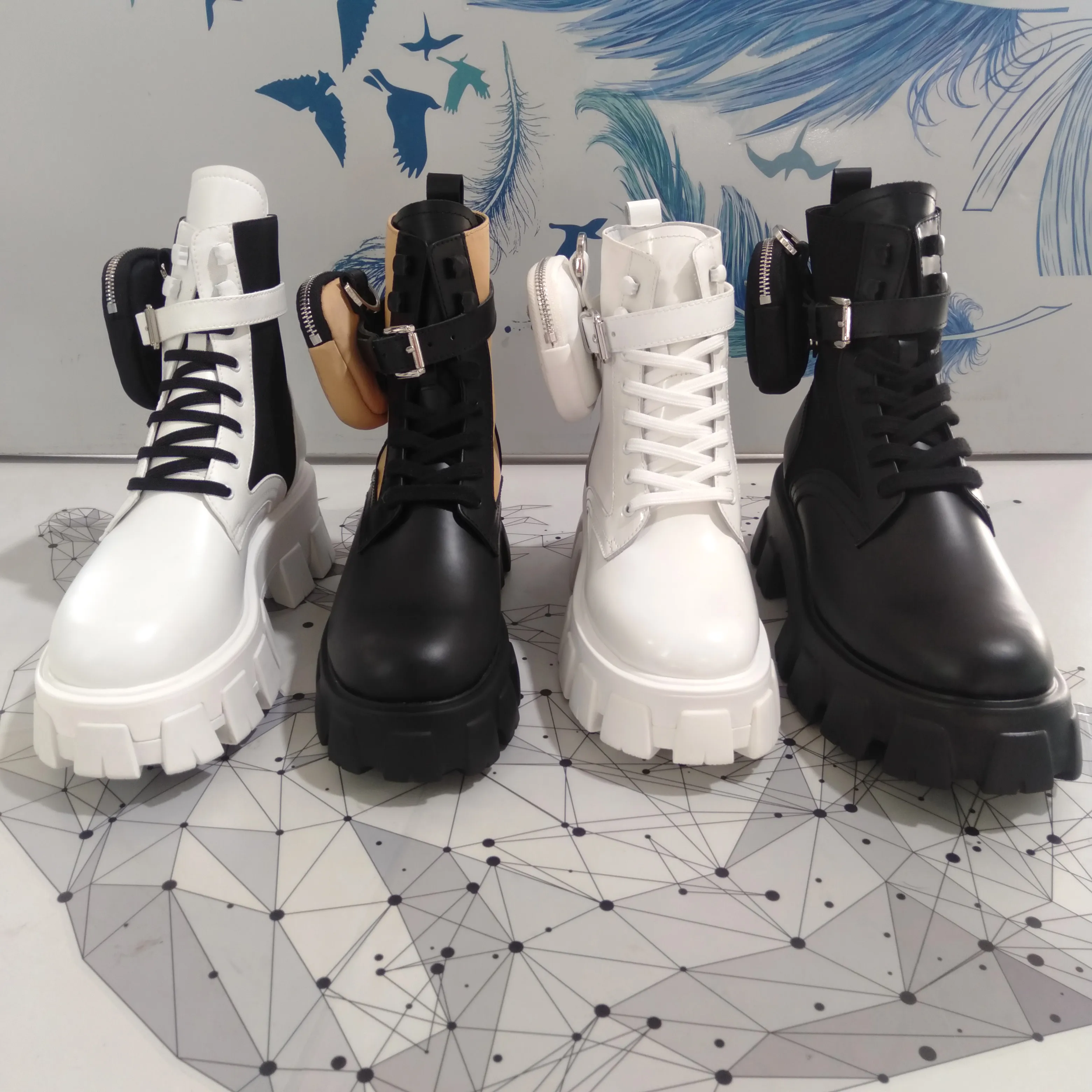 Save Big on Bulk Leather Ankle Combat Boots Leather Combat Boots Men And  Women, Designer Ankle Booties, Calfskin Leather Nylon, Removable Pouch, 