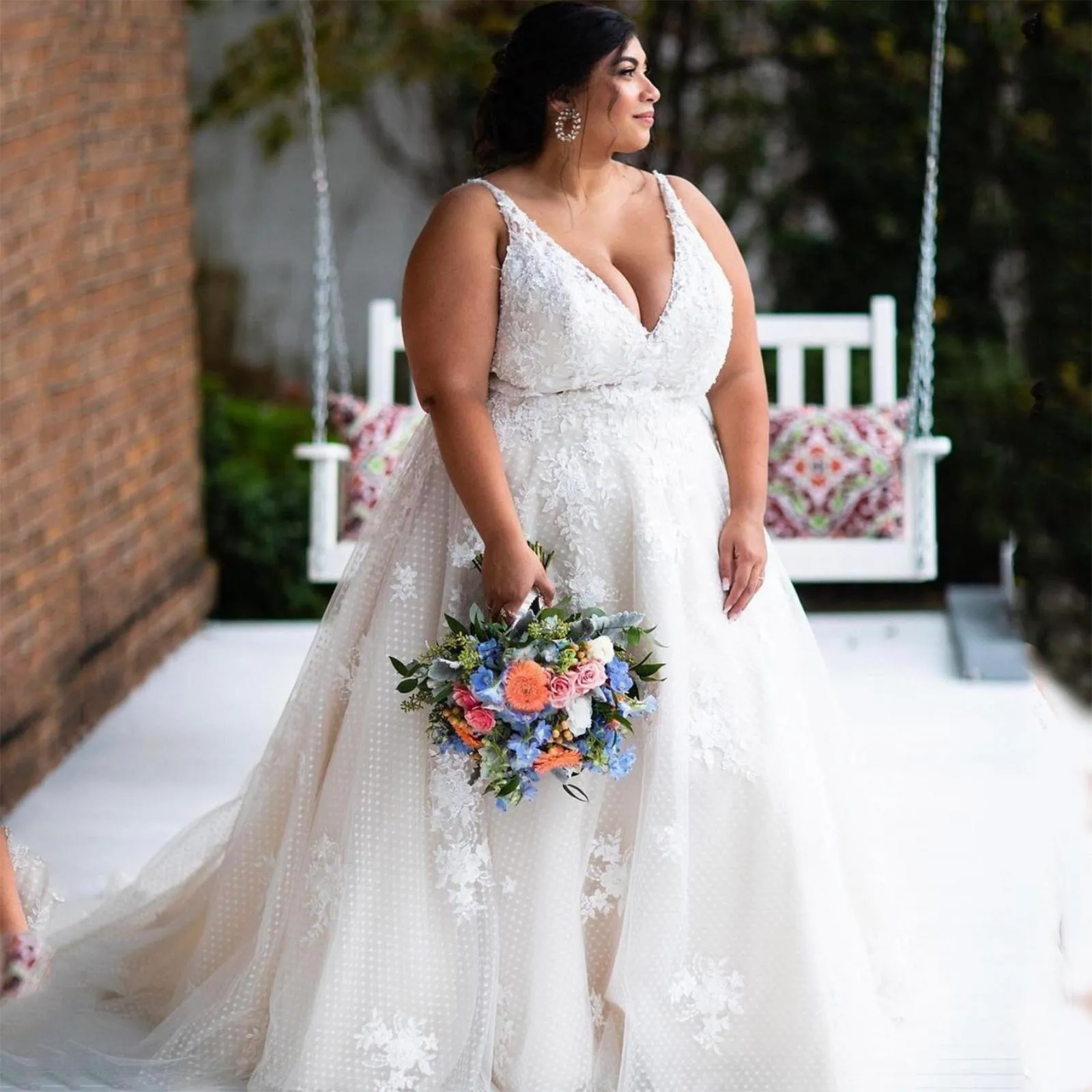 Nova Chegada Estilo Country Plus Size A Linha Vestidos De Noiva V Pescoço  Laço Laço Applique Chão Comprimento Vestido De Noiva Vestidos De Noiva  Vestidos De Weddingpalacedress, $768,34