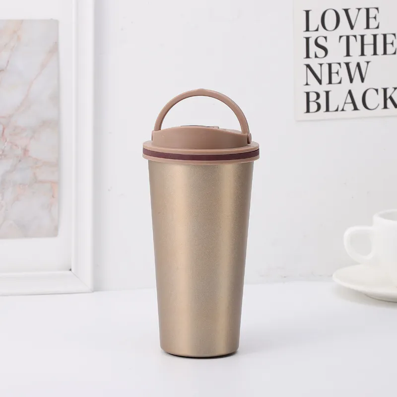 Car Tumbler Cup Travel Handle Stainless Steel Double Wall Coffee Milk Tea Cups SS304 Reusable Tumblers
