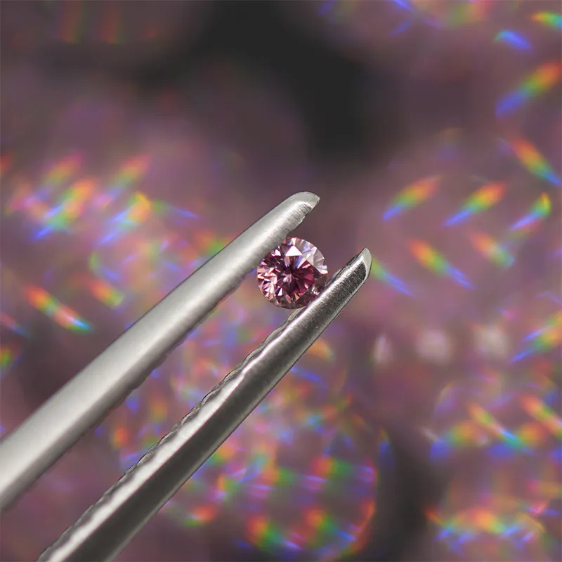 Gigajewe 핑크 컬러 라운드 컷 VVS1 Moissanite 다이아몬드 2mm-2.5mm 쥬얼리 만들기