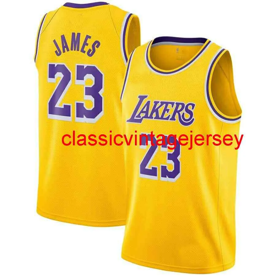 Nouveau maillot jaune LeBron James 2021 cousu hommes femmes maillots de basket-ball jeunesse taille XS-6XL