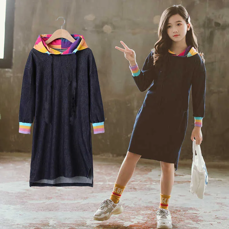 Nueva Moda Ni os Ni as Jeans Vestido 2020 Primavera Manga Larga