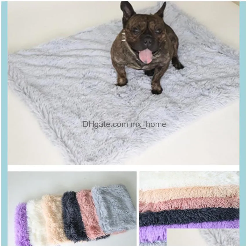 Luxury Long Plush Pet Dog Bed Blankets Cat Sleeping Mats Puppy Winter Warm Thin Beds Cushion Soft Covers for Large Dogs Mattress
