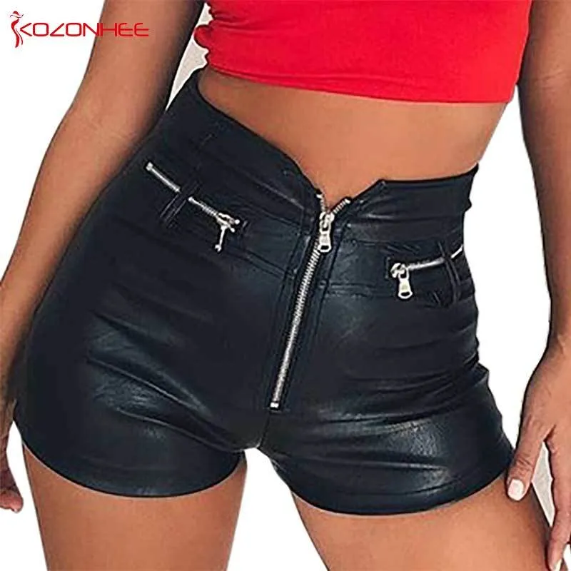 Économisez gros sur les achats en gros de Sexy Tight Mid Waiste Short En  Cuir PU Noir Pour Femmes Tight Vintage Slim Short En Cuir PU Femme Shorts 