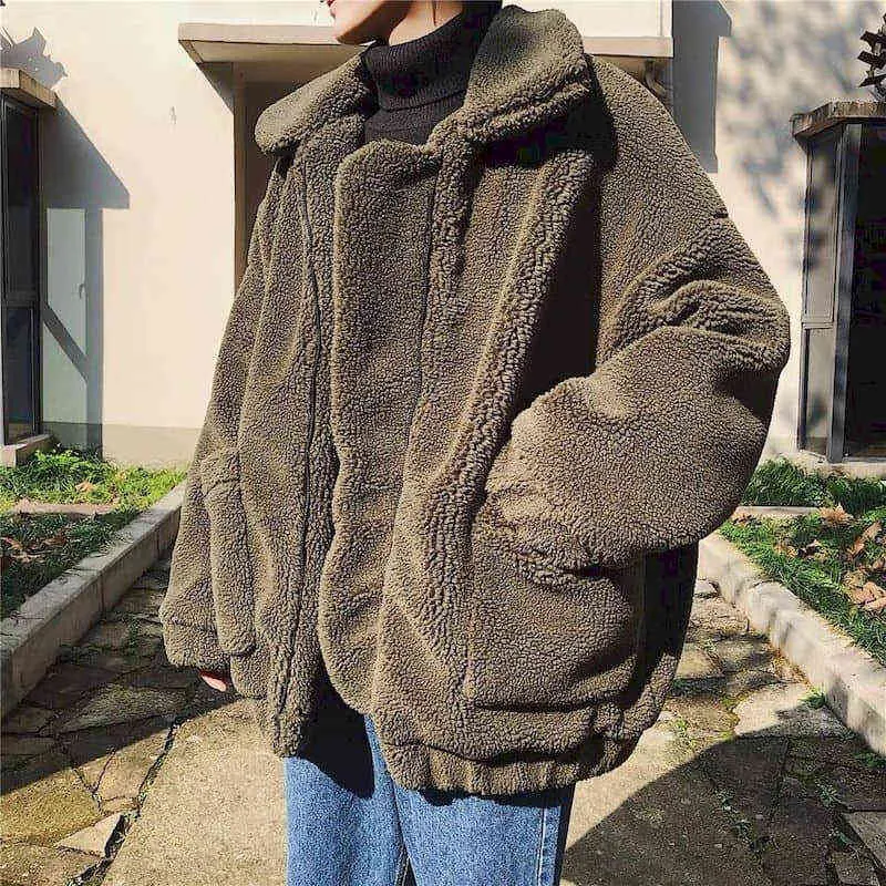 Lamb wool coat mens deals