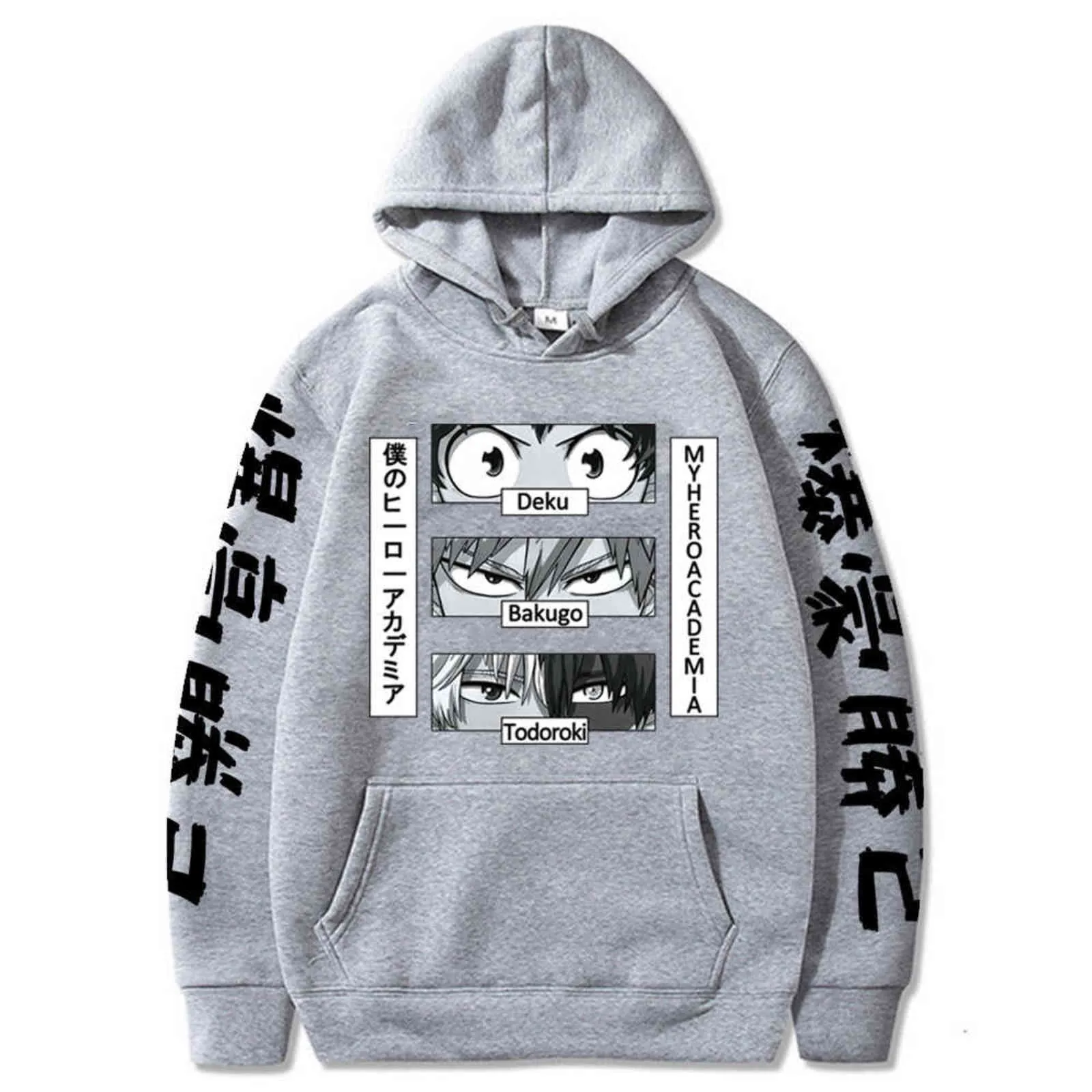 2021 Hot Anime Hoodie Sportswear Cosplay Adult Clothes Deku Shoto Bakugou Eyes Graphic My Hero Academia Hoodie for Men Y211118