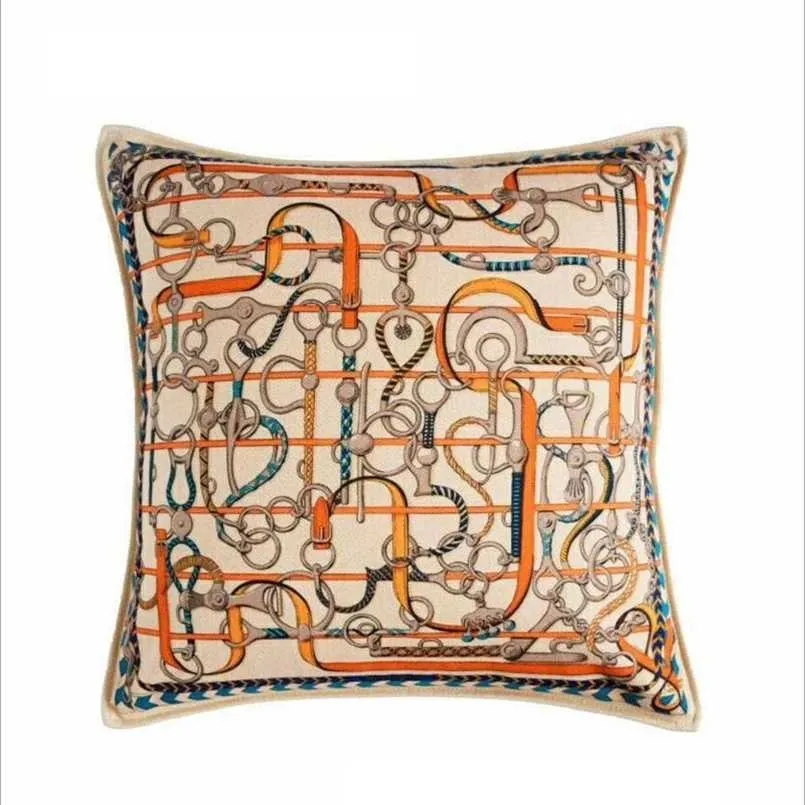 Fashion Pillow Back Cushion Sofa Living Room Villa Light Luxury Yang Velvet Orange Pillowcase 211116