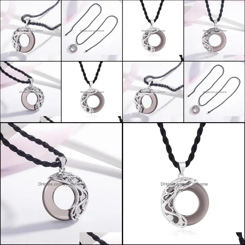 Pendant Necklaces Korean Version Of The Natural Obsidian Necklace Male Retro Hipster Student Simple Fashion Jewelry