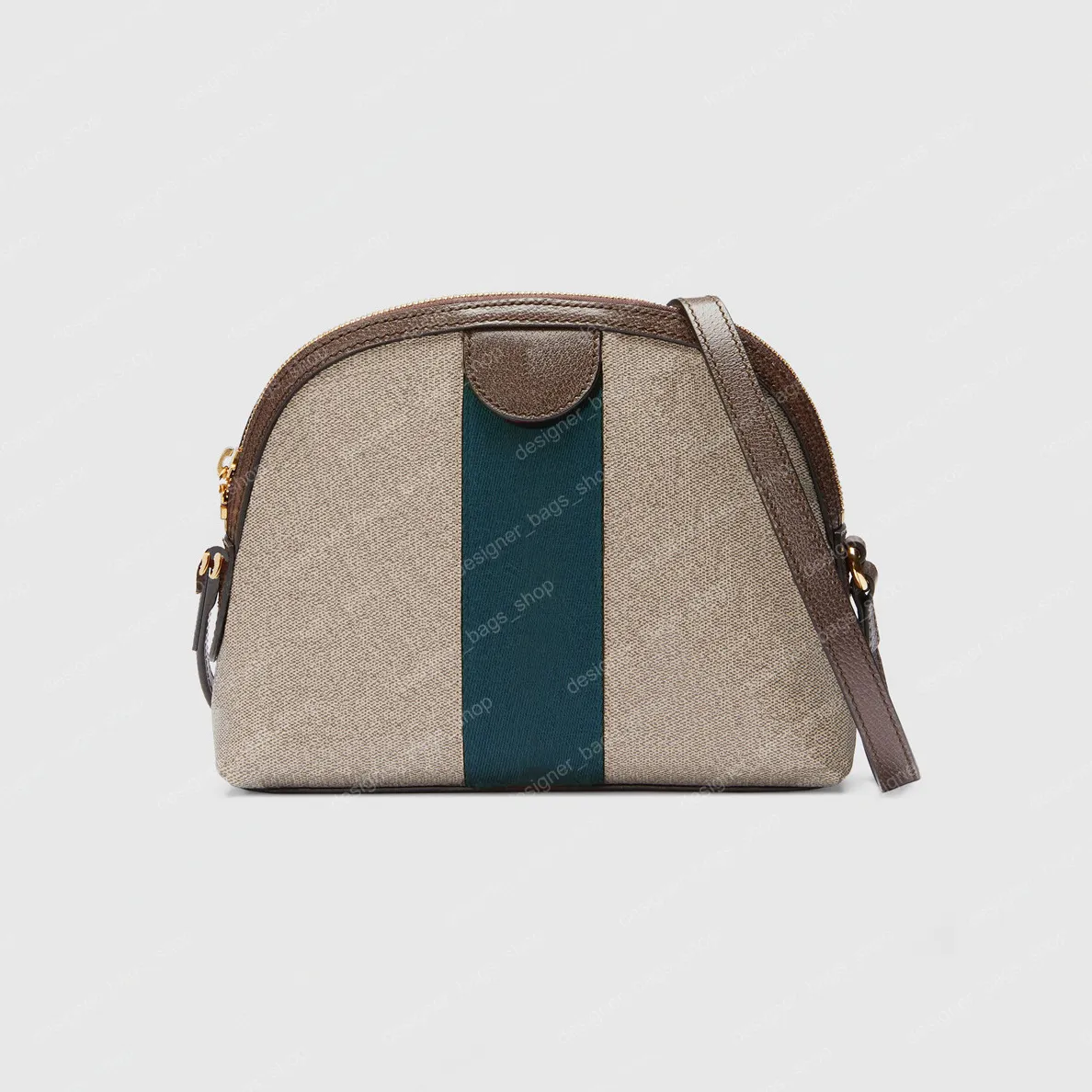 Bolsa de ombro pequena 499621 Olhar vintage Cruz corpo com cinta ajustável Bege Canvas Shell sacos preto branco de couro genuíno luxo bolsa feminina para viajar GB02