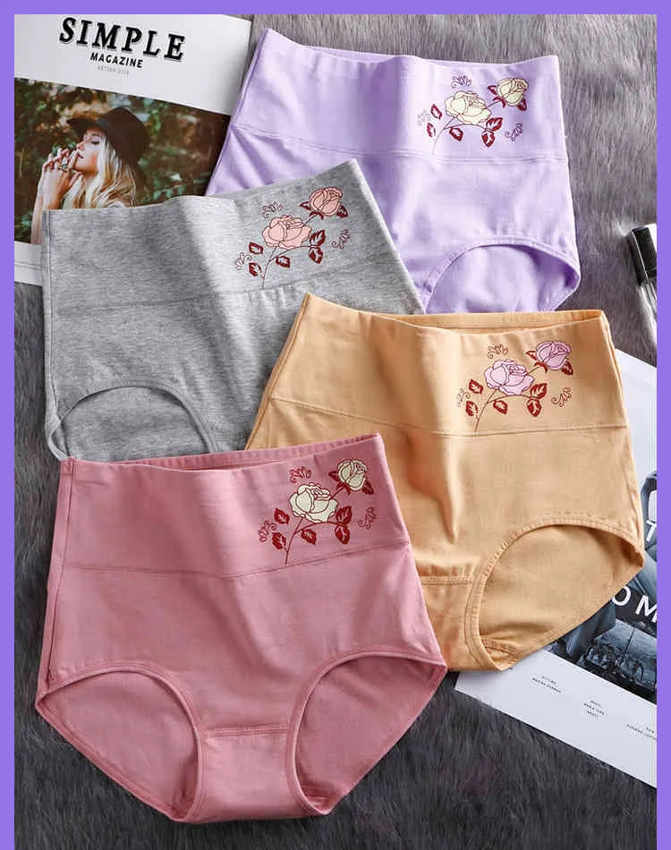 3Pcs Women's Cotton Panties Plus Size Underwear Breathable Sexy Lingerie  Female Panty Girls Solid Briefs Skin-Friendly Underpant