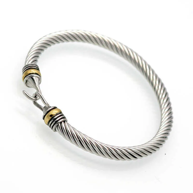 Popular steel wire ed hook shaped Bracelet Gold Bracelet Stainless steel cable Bracelet271B