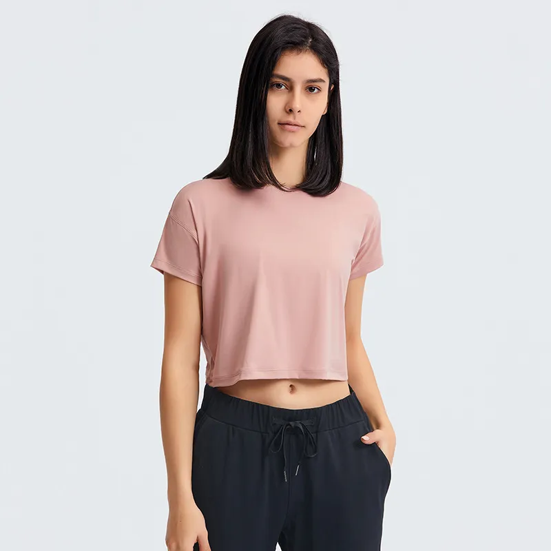 Sexy Open Navel Short Sleeve Yoga Tops Solid Color Loose Running Fitness Gym Clothes Women Fast Dry Breathable Outdoor Sports Shirt Suit From 14 92 DHgate