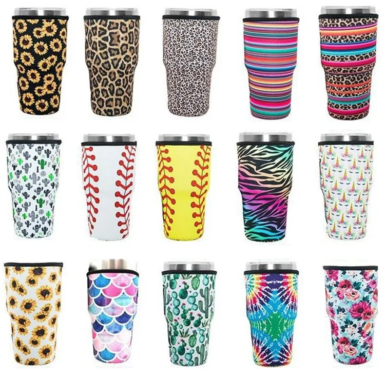 Mode Drinkware Handvat 31Style Print 30oz Herbruikbare Ijskoffie Cup Sleeve Cover Neopreen Geïsoleerde Mouwen Houder Case Bags Pouch voor Enmbler Mok Waterfles ZC423