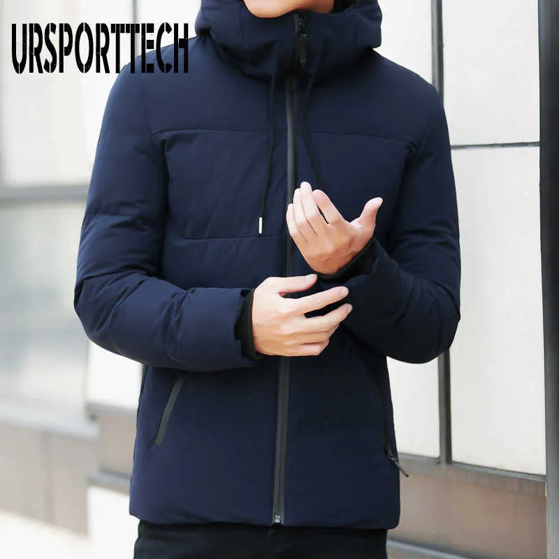 Vinterjacka Män Parka Casual Hooded Fashion Winter Coat Male Parkas Ytterkläder Tjock Varm Slim Fit Coats Plus Storlek 4XL 210528