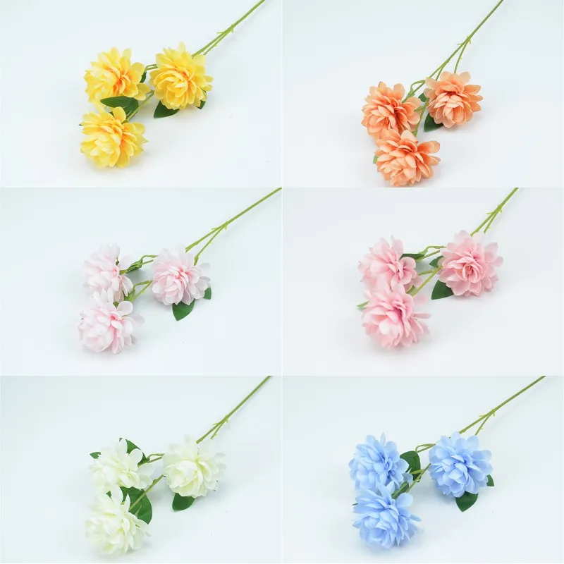 3 꽃 머리 시뮬레이션 snowdrops 화이트 핑크 레드 실크 리얼 터치 인공 꽃 웨딩 파티 홈 무대 장식 꽃 용품