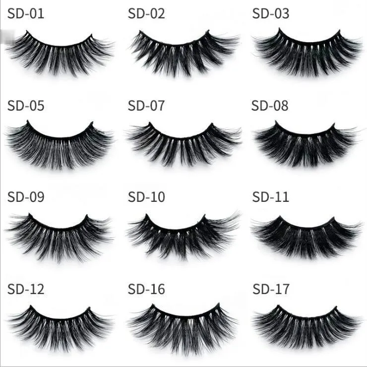 20 style 3d Mink False Eyelash Soft Natural Thick mink HAIR natural-Extension Eyelashes