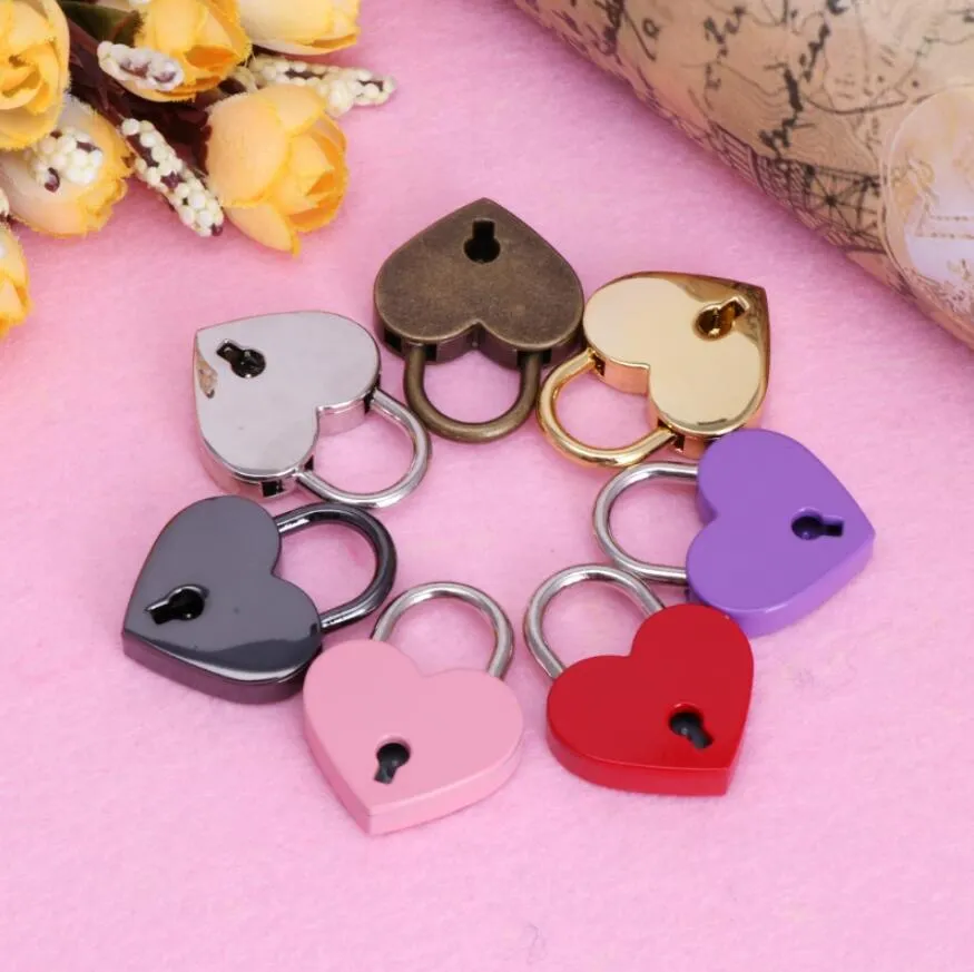 Heart Shaped Concentric Lock Metal Mulitcolor Key Padlock Gym Toolkit Package Door Locks Building Supplies