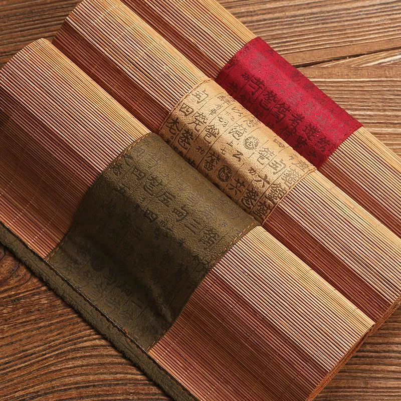 Mats almofadas Criativo Handmade Chá Placemat Matable Mat Mateiro Chinês Nacional de Bambu Filamento Decoração Artesanato Cunner de Algodão