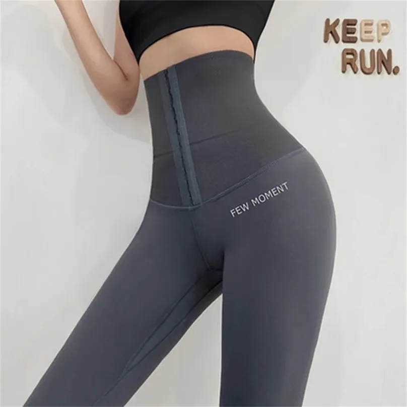 Fitnessbyxor Kvinnors Korsett Hip Postpartum Shaping Yoga High Waist Tights Push Up Running Women Gym Leggings 211202