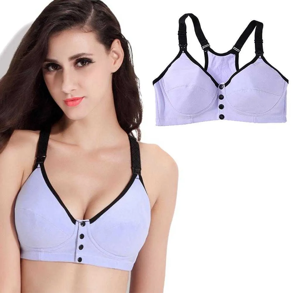 Reggiseno per allattamento Anello in acciaio Cotone libero Anti cedimenti Reggiseni per maternità Intimo Reggiseni per allattamento Reggiseno per allattamento per maternità per l'allattamento Y0925