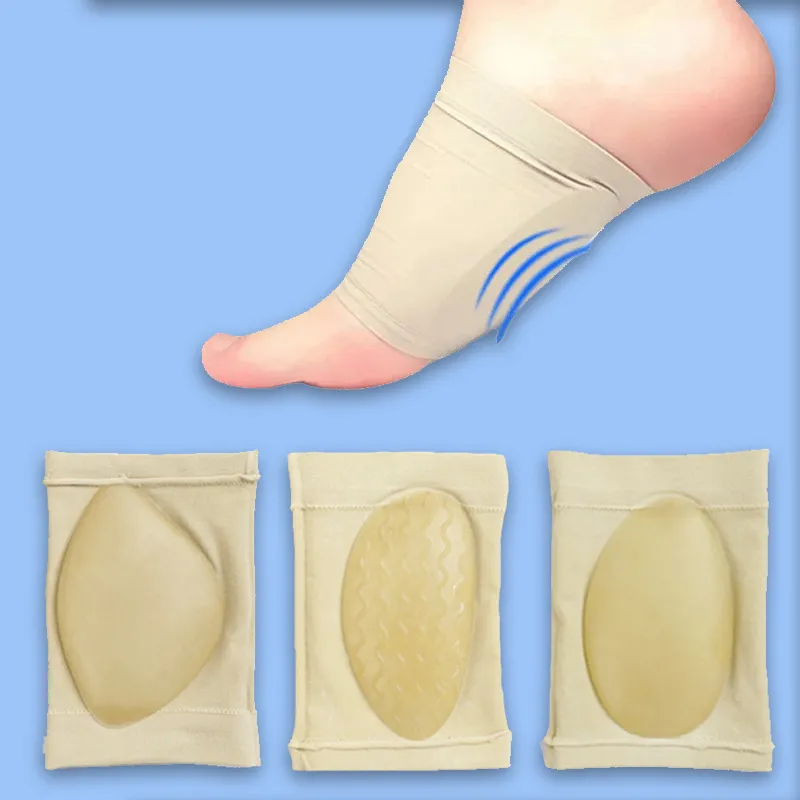 Piso parcial elástico vendaje de silicona calcetines de silicona corrección de piezas planas Pies planos Ortopedic Valgus Foot Center Arch-Pad para hombres y mujeres