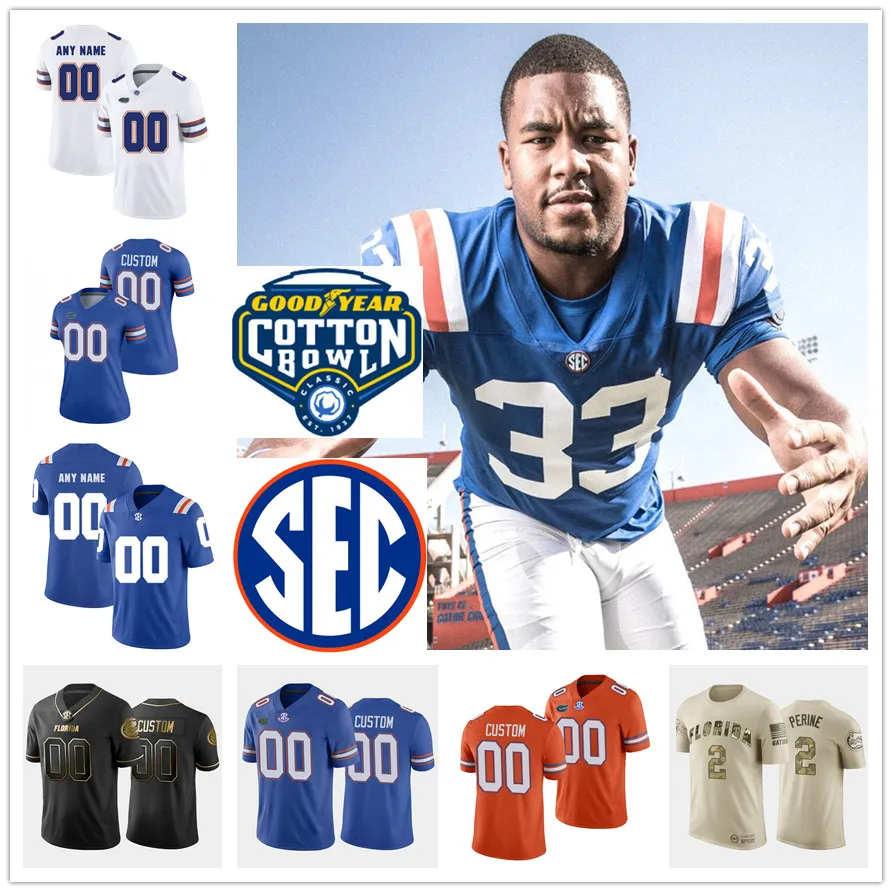 Maillot de football personnalisé des Florida Gators 27 Jahari Rogers 28 Ty'Ron Hopper 11 Mohamoud Diabate 25 Ethan Pouncey 15 Derek Wingo 36 Chief Borders 24 Avery Helm 23 Jaydon Hill