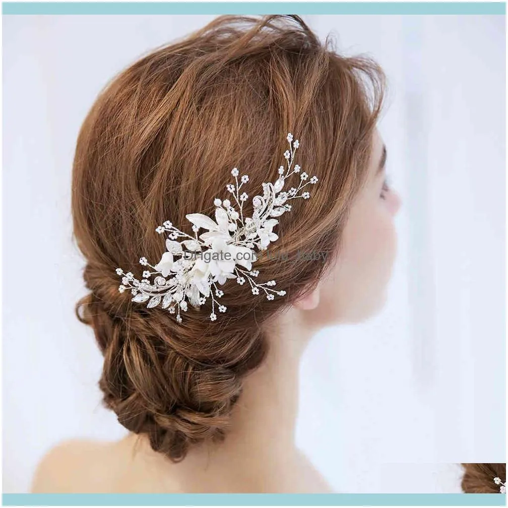 Comb Clip Wedding Rhinestone Flower Bridal Hair Accessories Tiara Headband Head Jewelry