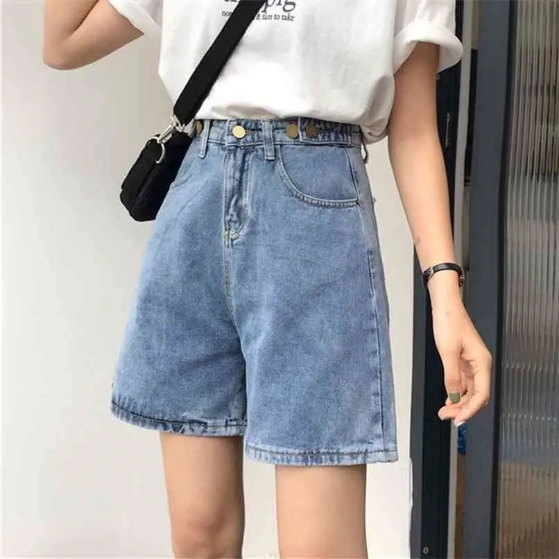 Jeans Shorts Women Summer All-match High Waist Short Denim Fashion Korean Style Vintage Casual Woman P477 210724