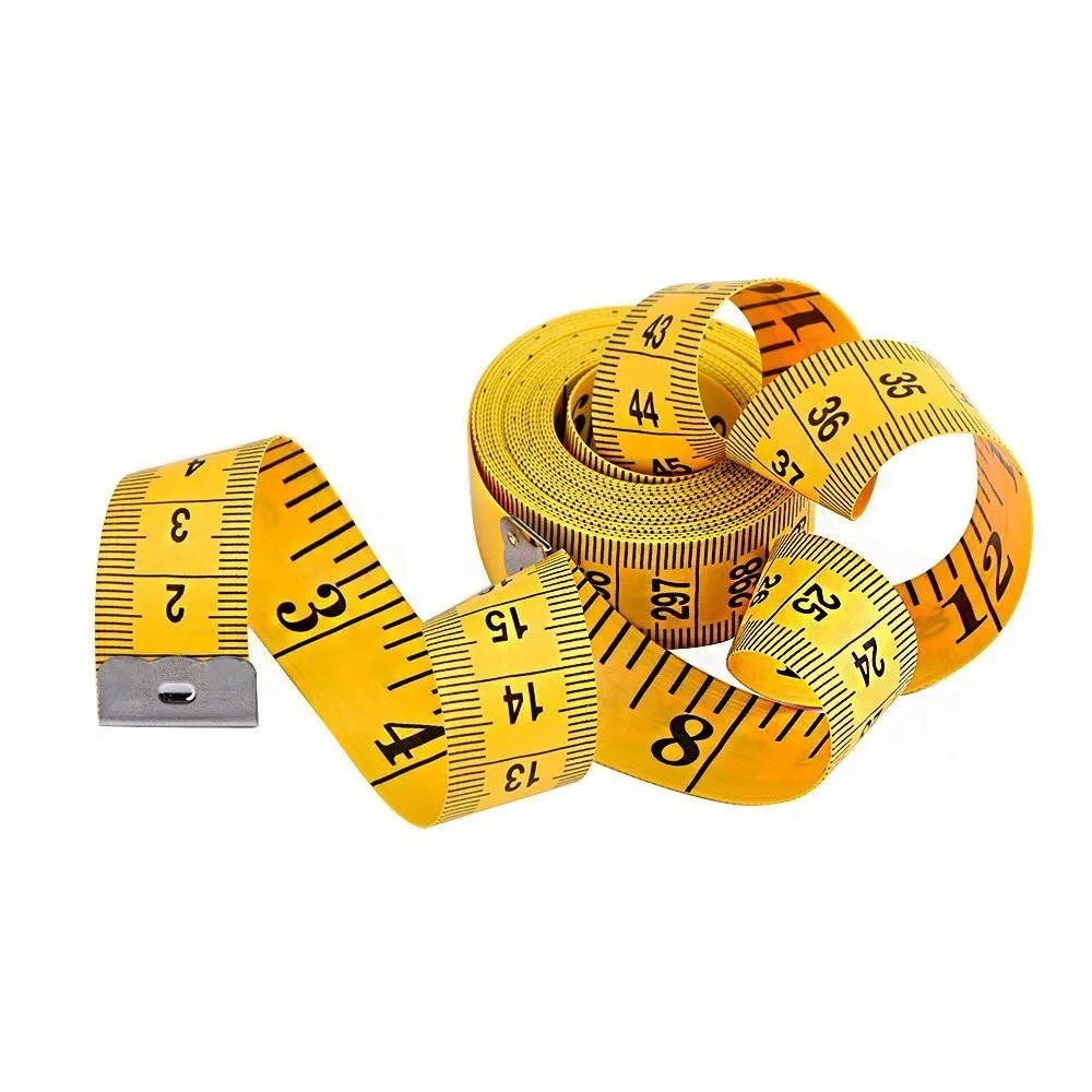 120-Inch  Soft Tape Measures for Sewing Tailor Cloth Ruler Sewing Tailor Soft Flat Fabric Measuring Tapes Yellow