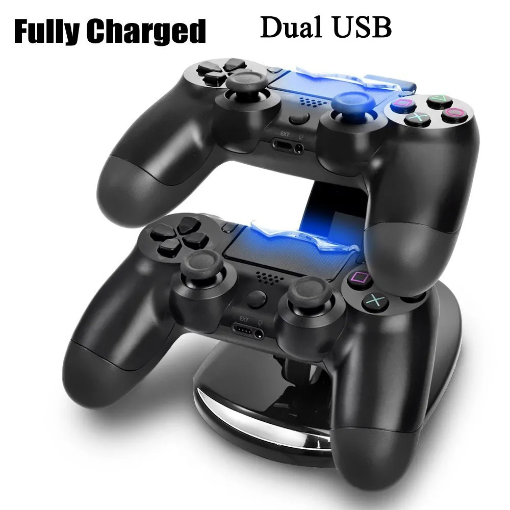 DUAL Neue Ankunft LED USB ChargeDock Dockingstation Ständer für kabelloses Playstation 4 PS4 Game Controller Ladegerät