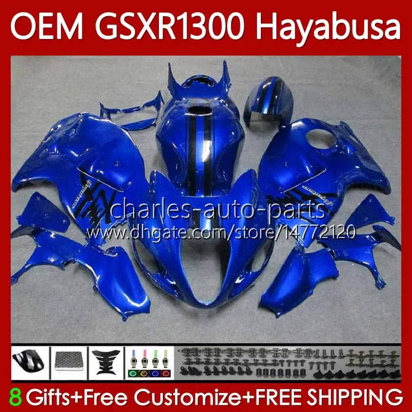 Wstrzyknięcie ciała dla Suzuki GSXR 1300 CC Hayabusa Błyszczący Niebieski GSXR1300 08 2009 2000 2011 2012 2013 77NO.226 1300CC GSXR-1300 14 15 16 17 18 19 GSX R1300 08-19 Owalnia