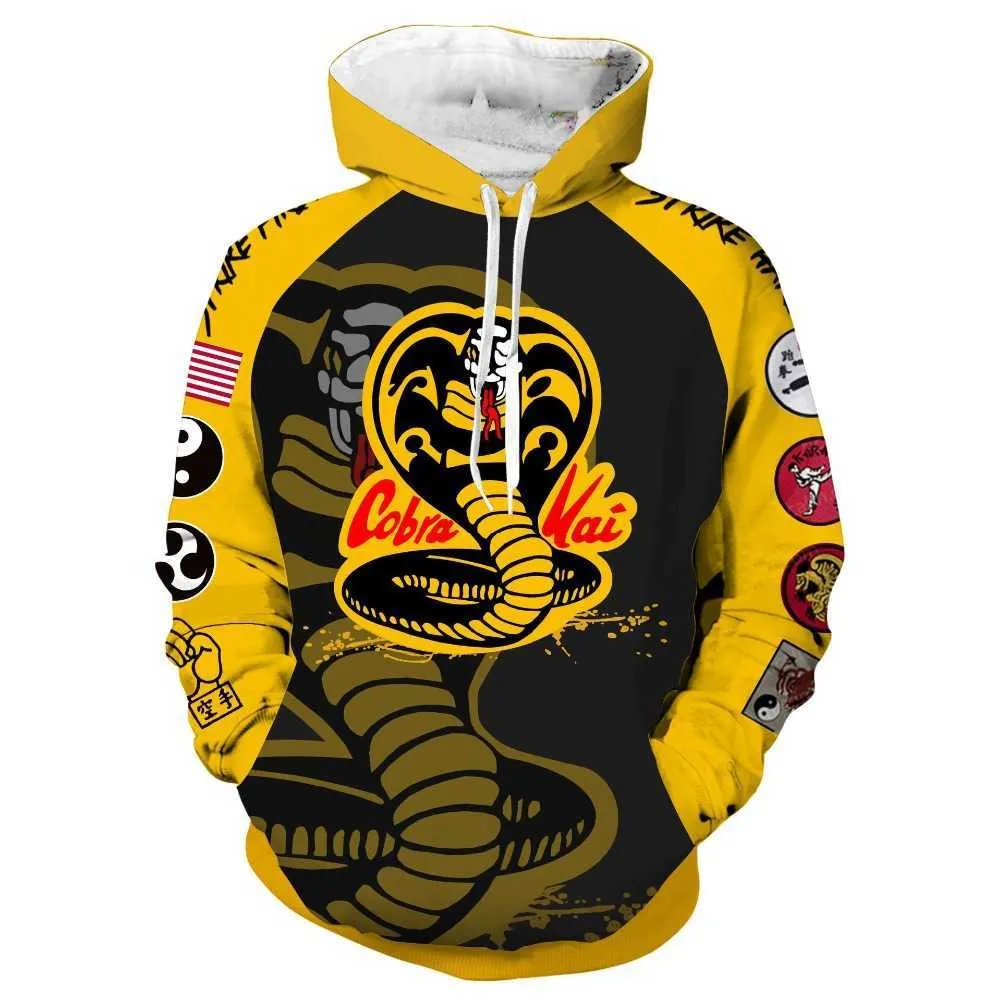 Cobra Kai Hoodies Cosplay Costume Karate Kid Jackets Cosplay 3D