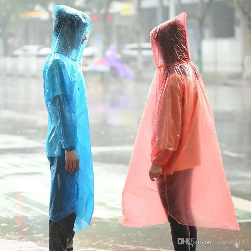 PONCHO, Rouge-Taille unique--Manteau de pluie jetable pour adulte,  imperméable, Transparent, Protection'urgence, PONCHO, , capuche, cost