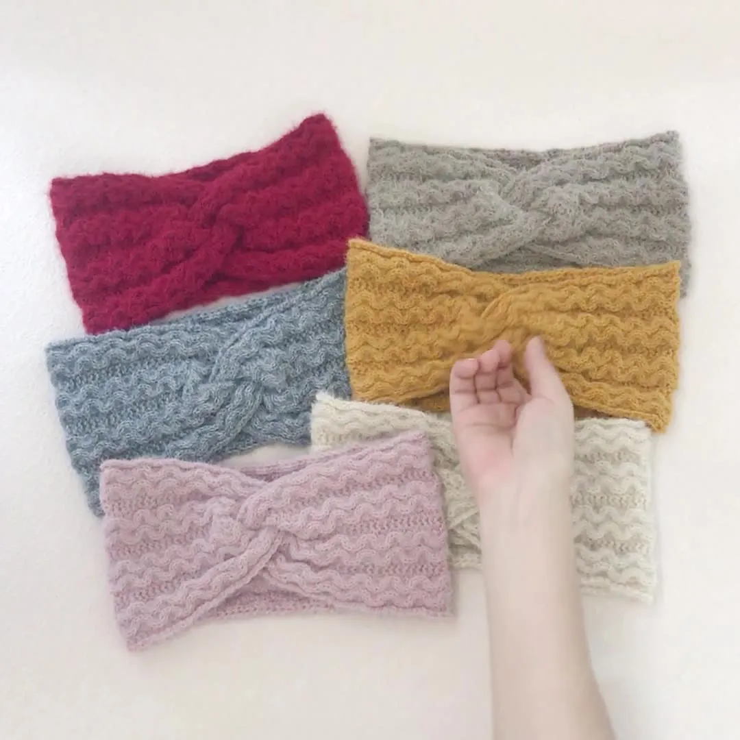 8 Colors Lady Knitted Headbands Turban Crochet Twist Headwear Winter Ear Warmer Headwrap Elastic Hair Band Women Hair Accessories M2954